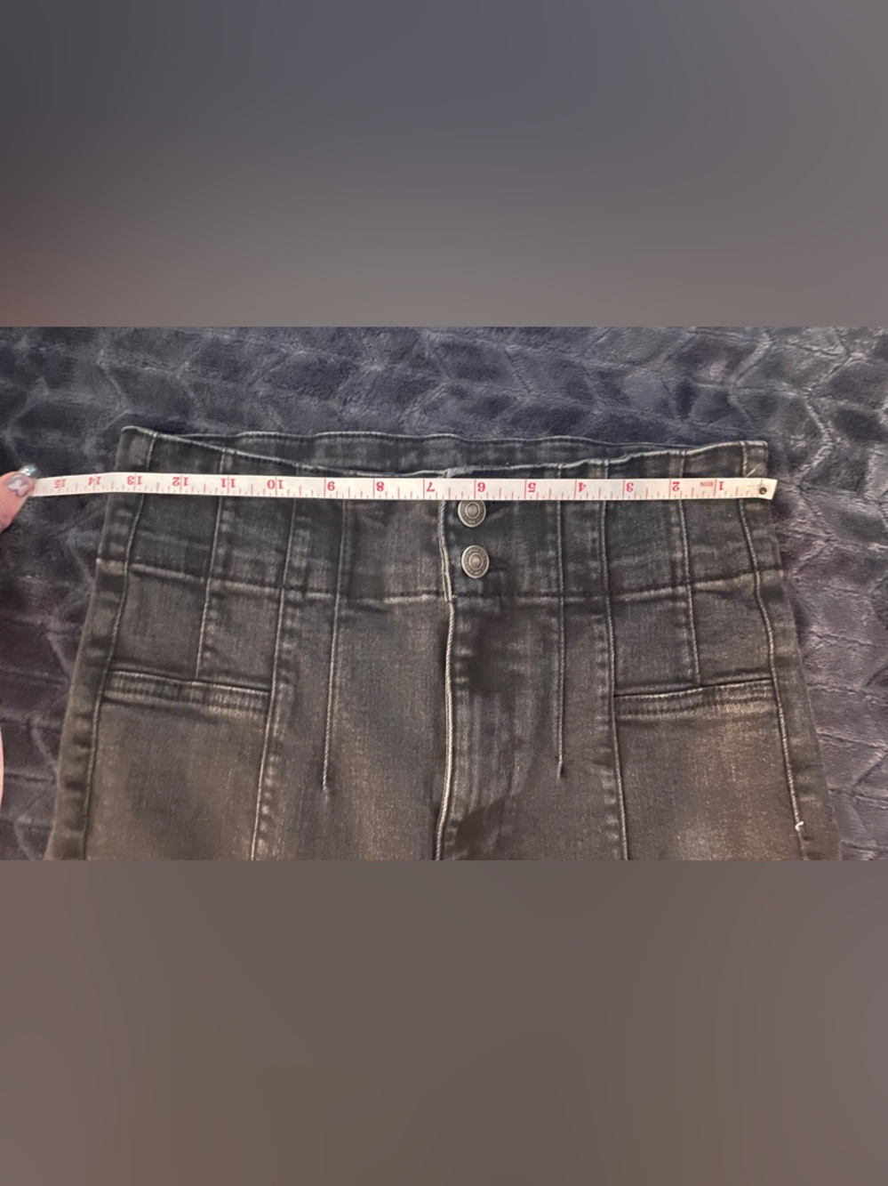 We the Free People Black Bell Bottom Jeans sz 27 31” inseam 70s Vibe High Rise - Picture 15 of 15
